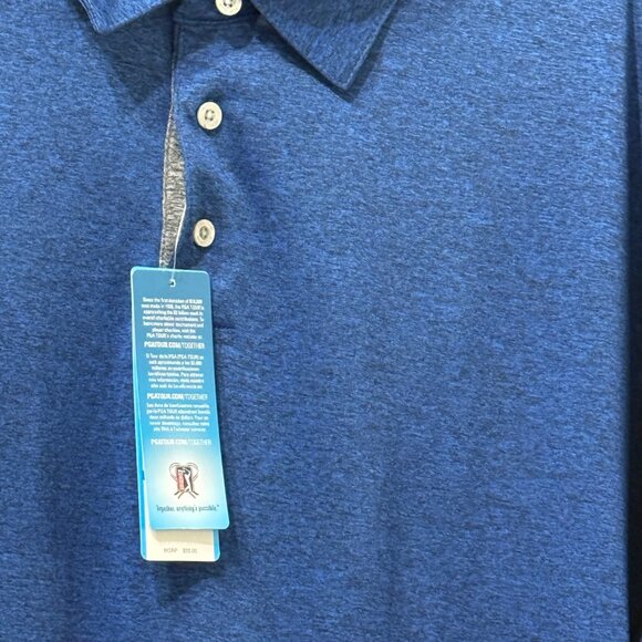 Official PGA Tour Apparel NWT mens sz XXL blue collared 3 button golf shirt - Picture 2 of 10